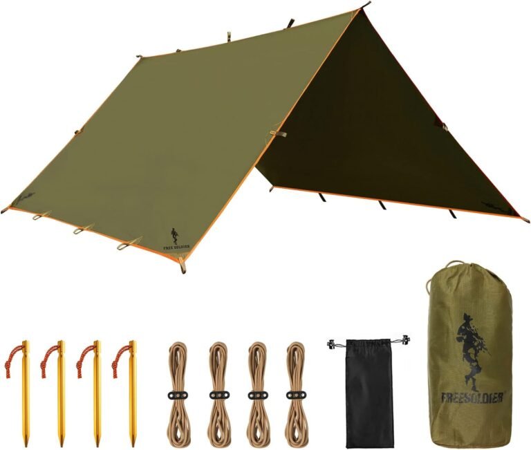 FREE SOLDIER Waterproof Camping Tarp Shelter Awning