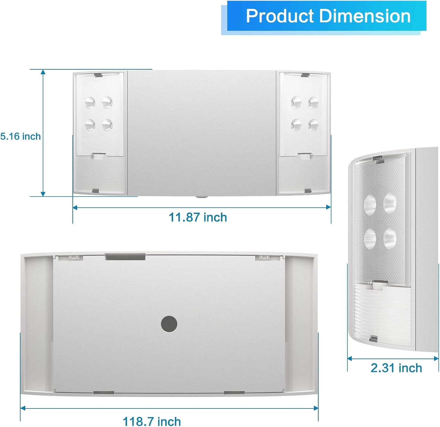 1 Pack Emergency Lights, Commercial Emergency LED Flood Lights for Power Outages, Backup Battery (180 Minutes), Wall Mount, Hard Wired, 120-277VAC, Fire Resistant-Exit Lighting Set. - Image 2