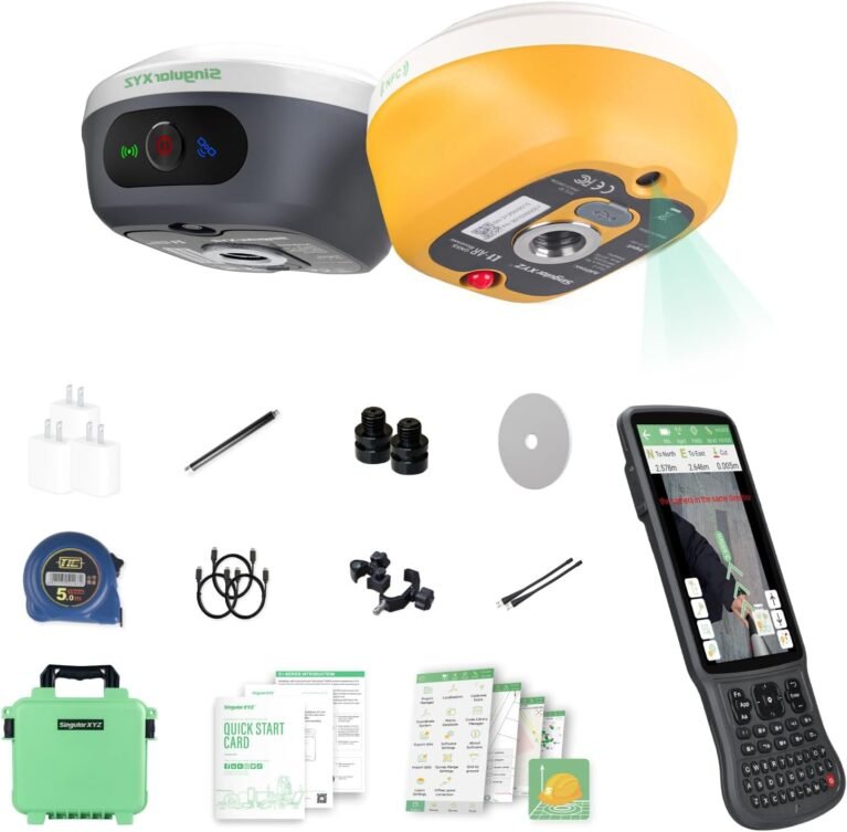 L1-AR GNSS RTK Base+Rover – RTK GPS Handheld Collector with Software & Visual Stakeout with Camera, Global Shutter with 2 MP, 2cm Accuracy, 120° Tilt Survey | Professional Support