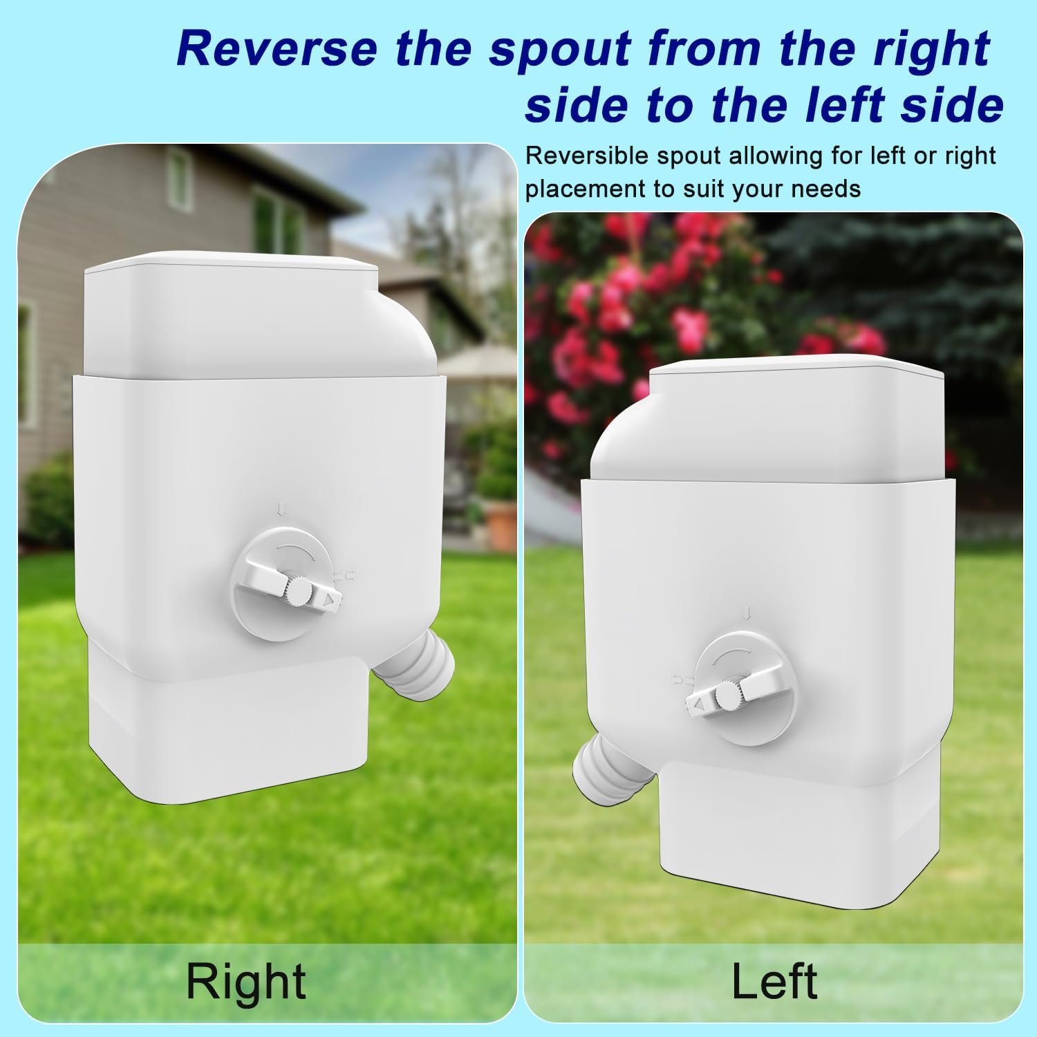 Prestantious Gutter Downspout Diverter with Built-in Filter Screen,White - Image 8