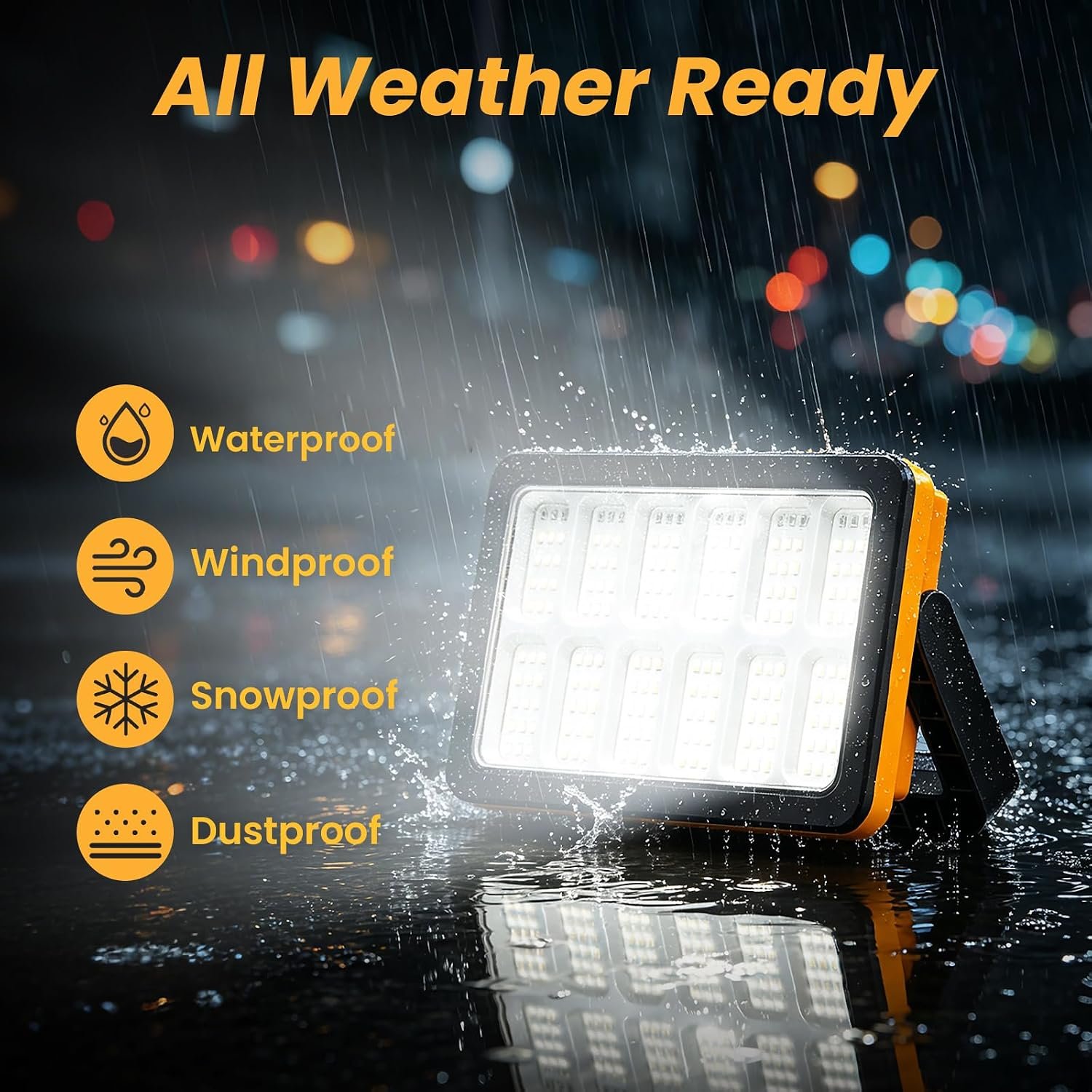 2Pack Solar Rechargeable LED Work Light with Magnetic Stand - Image 6