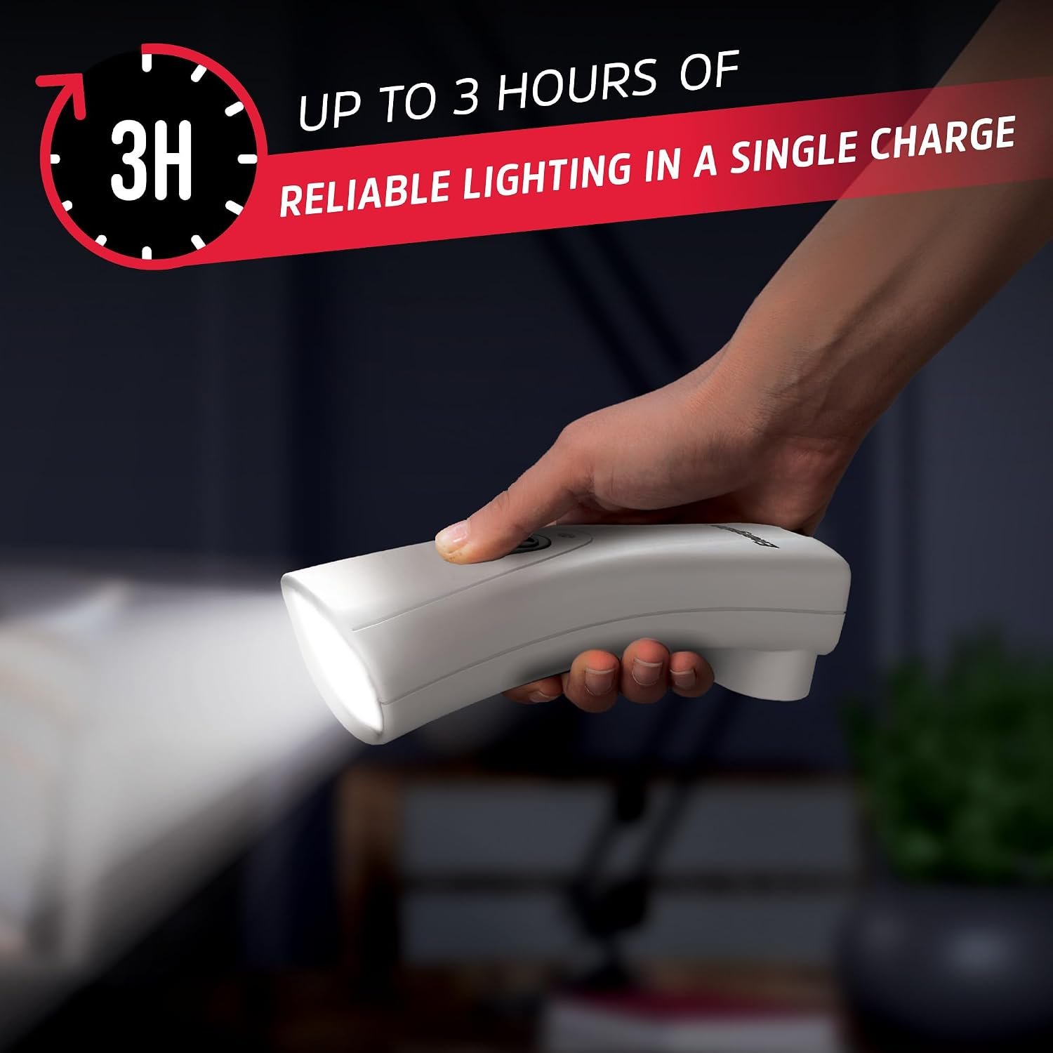 Energizer Auto-On LED Flashlights Rechargeable (3-Pack) for Home Power Failure, Plug in LED Flashlight for Power Outage, Night Light, Hurricane Preparedness - Image 4