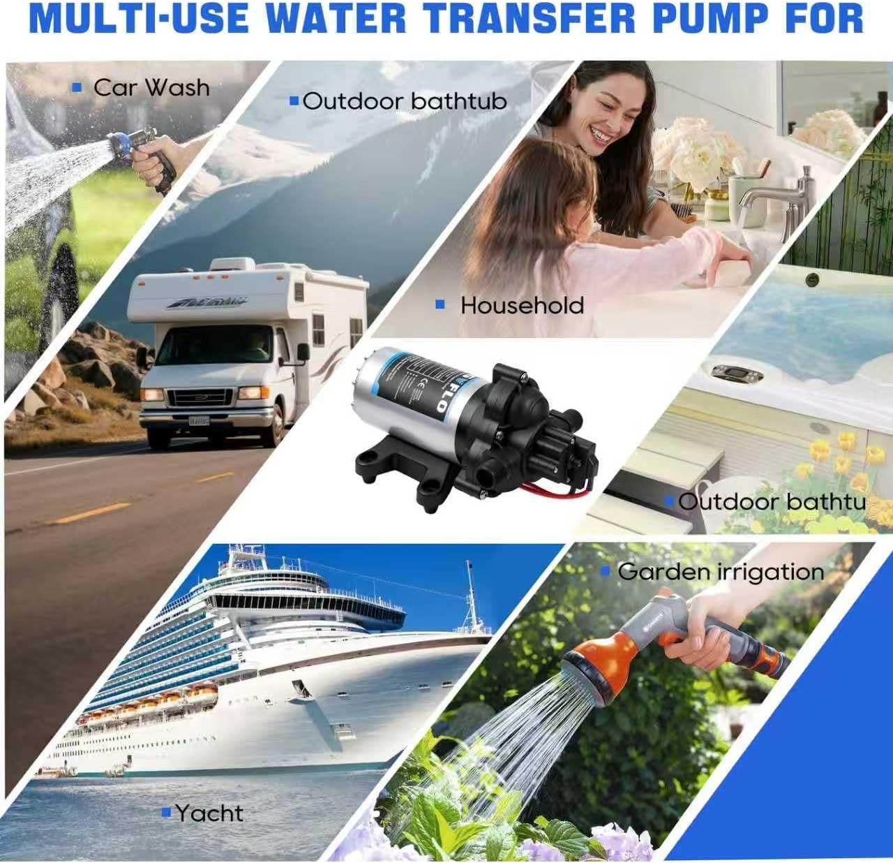 Upgraded Rv Water Pump 2088-554-144/2088-403-144 Diaphragm Pump,12 V 45 PSI RV Water Pump,3.5 Gallons Per Minute Fresh Water Pump with 1/2MNPT Connection for RV Marine Yacht - Image 6