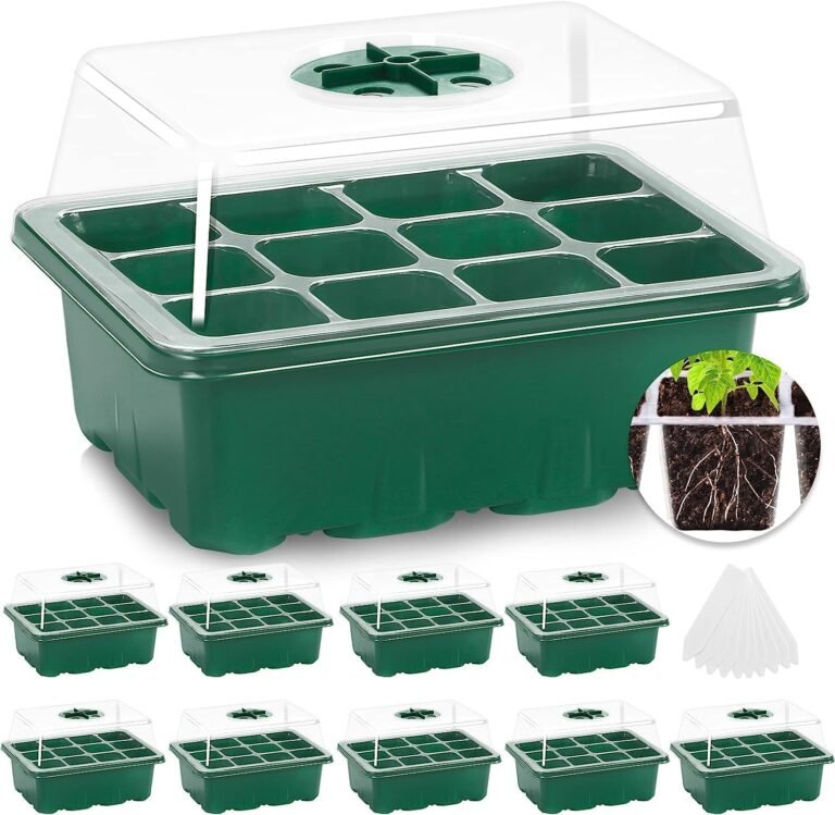 MIXC 10 Pack Seed Starter Tray, 120Cell Stater Kit with Humidity Dome Green