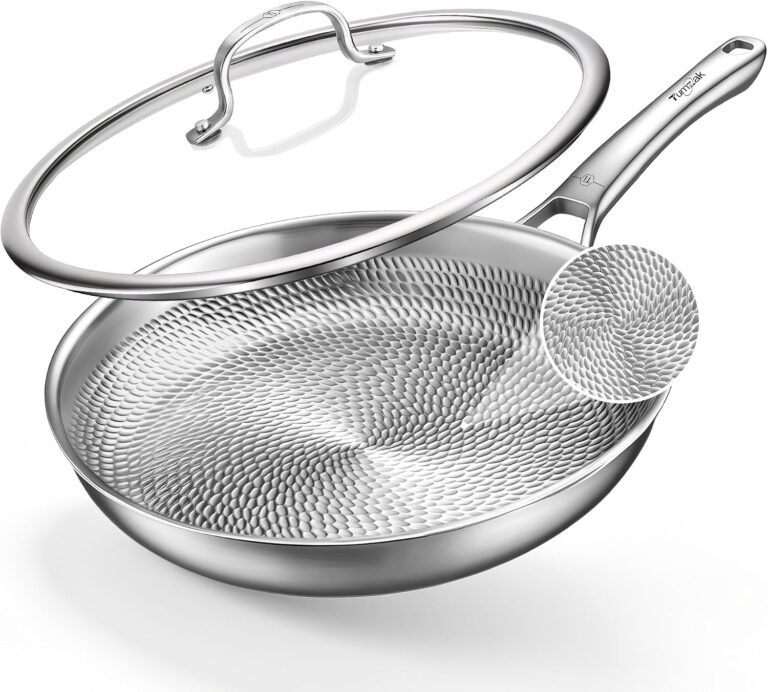 Titanium Pans for Cooking, 8-Inch Titanium Pan with Lid, Non-Stick Frying Pans, PFAS/PFOA/PTFE-Free, Dishwasher & Oven Safe, Compatible with Gas & Induction Cooktops