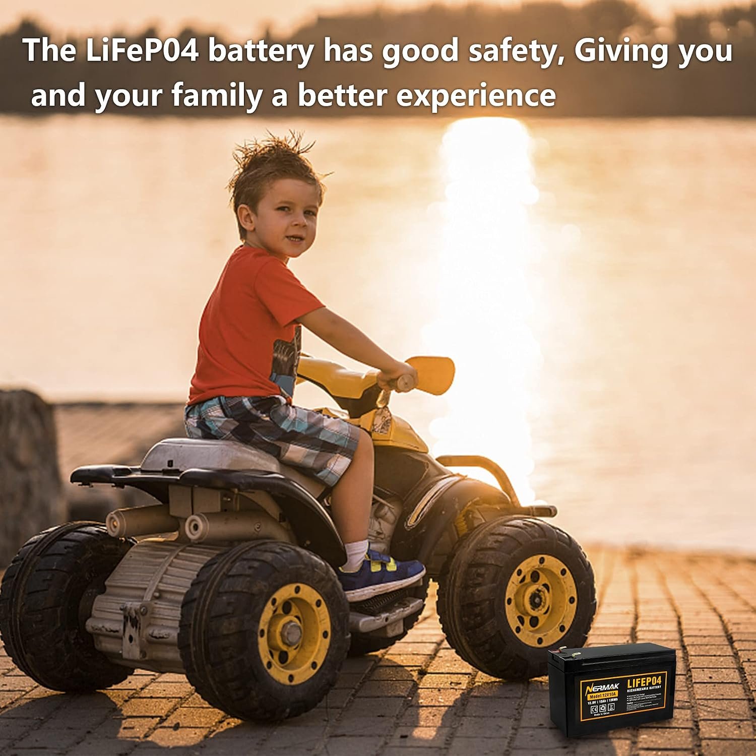 NERMAK 12V 10Ah Lithium LiFePO4 Deep Cycle Battery with 10A BMS,Lightweight - Image 5