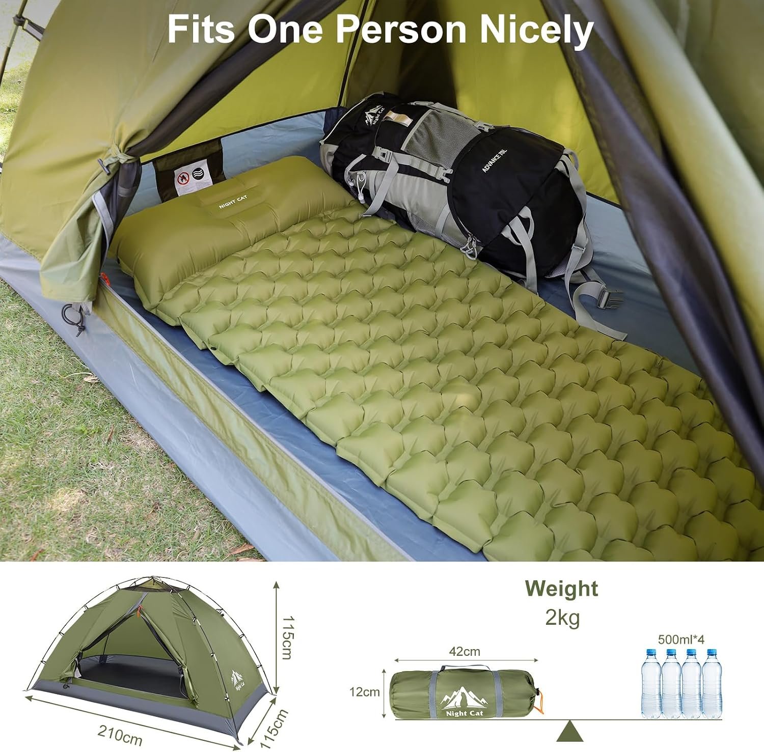 Night Cat Upgraded Backpacking Tents 1 2 Persons Easy Clip Setup Camping Tent Adults Scouts Heavy Rainproof Compact Lightweight - Image 3