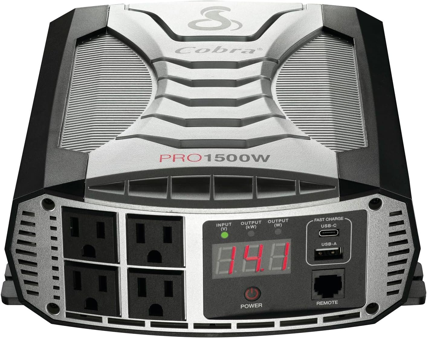 Cobra PRO 1500W Professional Grade Power Inverter, Portable – 1500-Watt Car Charger, 4 Grounded AC Outlets, 2 Fast Charge USB Ports and Remote Controller (CPIALCDG1) Compatible