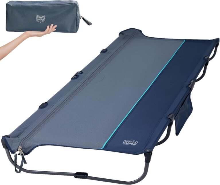 TIMBER RIDGE 20-Second Quick Set-Up Camping Cot, Aluminum Folding Cot