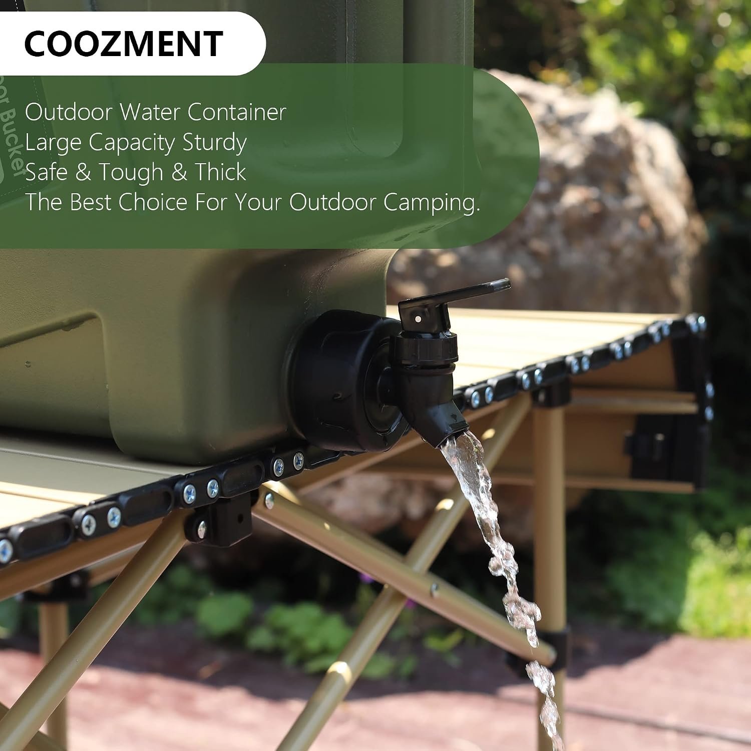 COOZMENT 3.2 Gallon/5 Gallon Water Containers with Spigot, BPA Free Water Jug, Military Green Water Tank, Multifunction Water Storage Containers for Camping Outdoor Hiking,Emergency Storage - Image 7