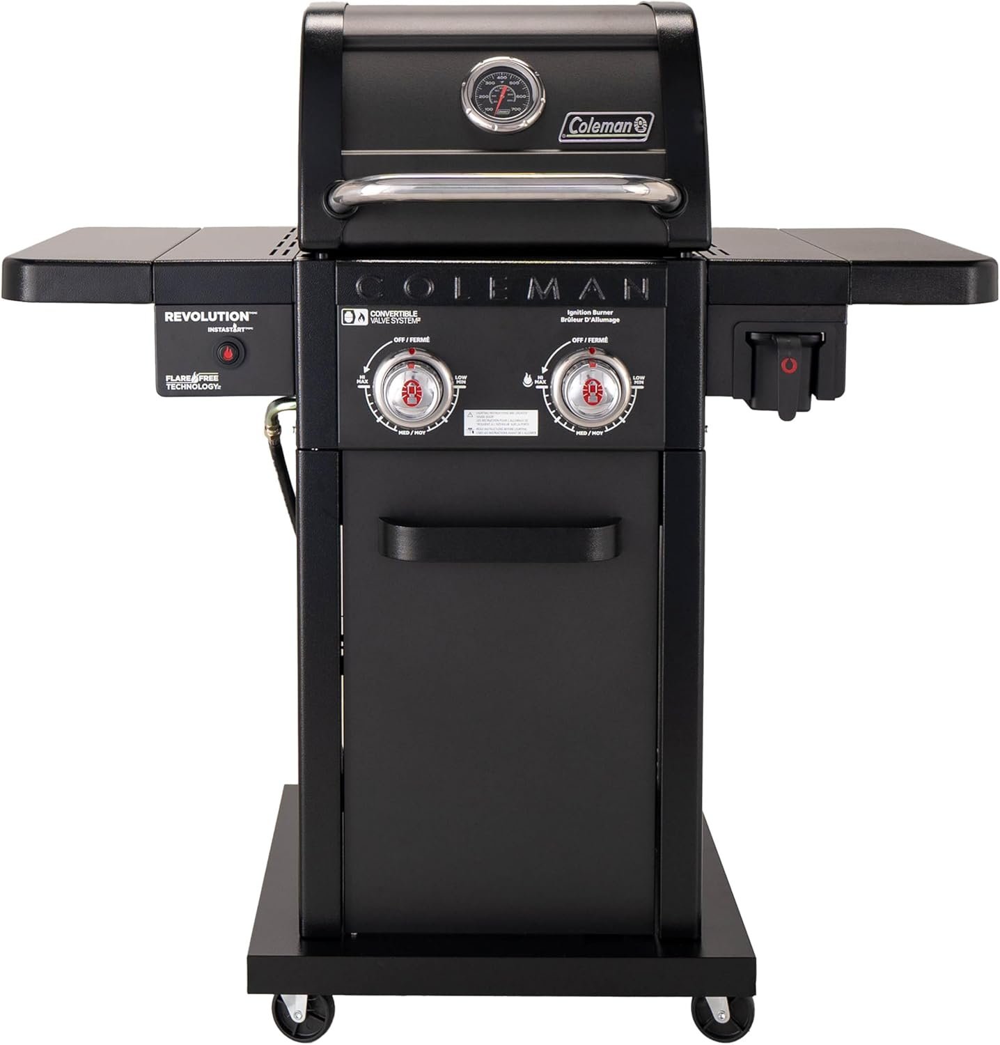 Coleman Revolution 2-Burner Gas Grill, Convertible Propane to Natural Gas, 30,000 BTU, 440 sq in Cooking Area, Outdoor BBQ Grill