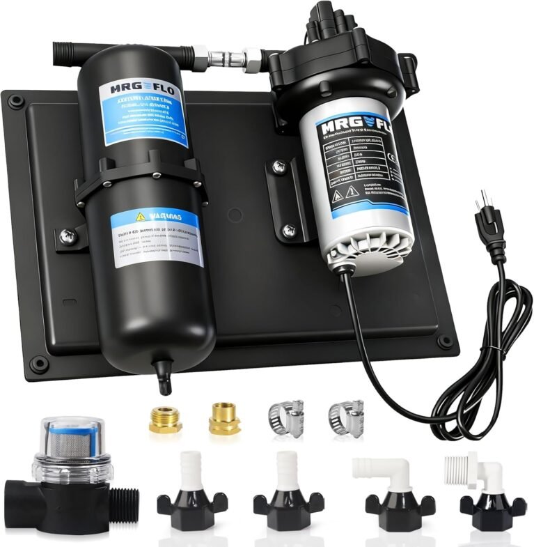 110V Water Pump 7GPM and Accumulator Tank -1L 125PSI Durable, Ultra-Quiet Water Pressure System, Easy Installation, Reduces Pump Cycling, Smooths Water Flow for Home Use, RV, Marine and Off-Grid