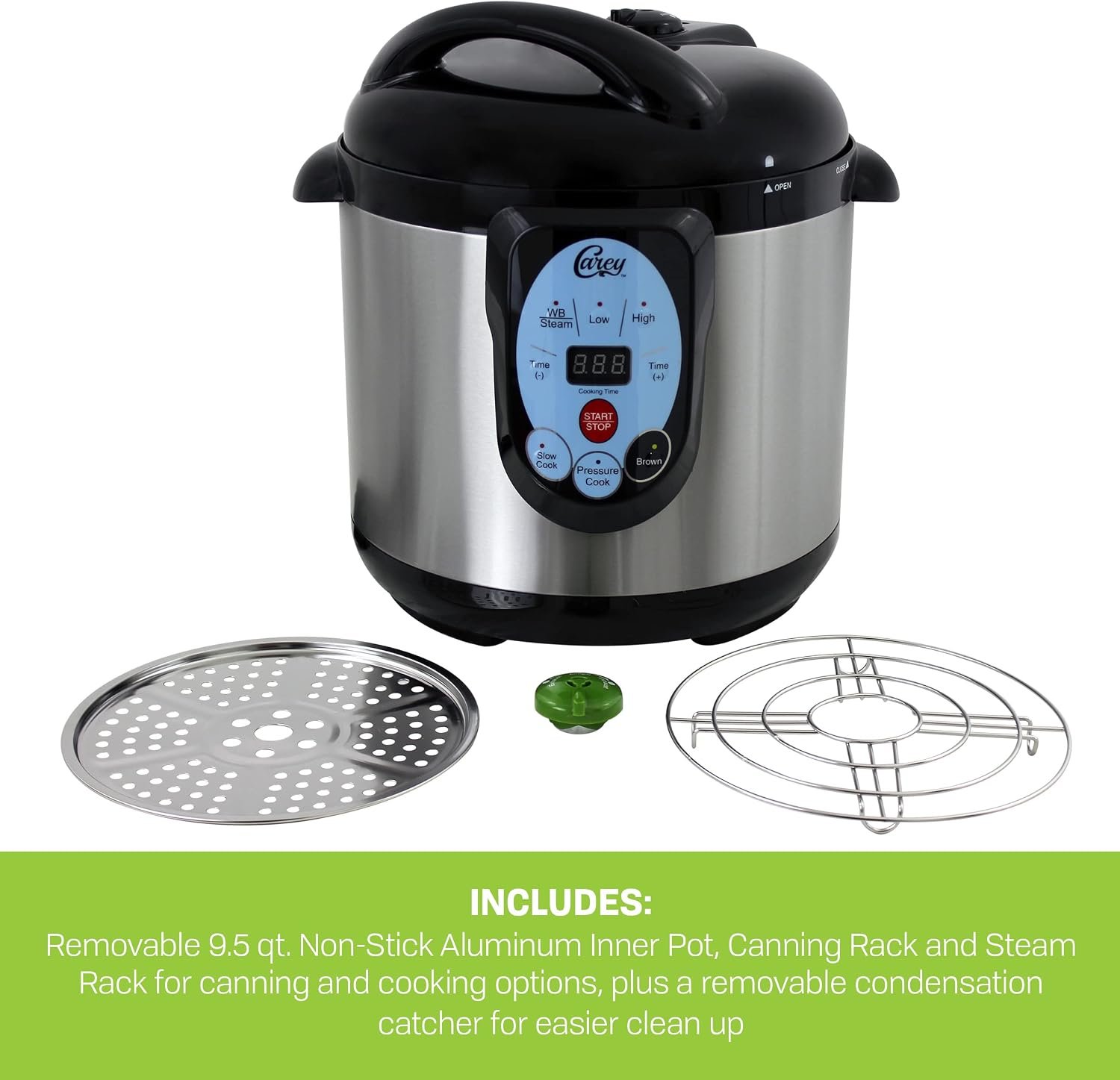 CAREY DPC-9SS Smart Electric Pressure Cooker and Canner, Stainless Steel, 9.5 Qt - Image 3
