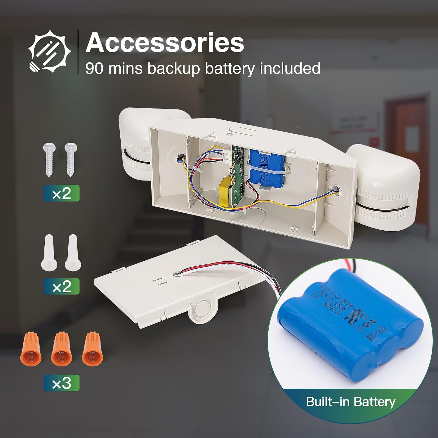 FREELICHT 4 Pack Emergency Lights for Business, Square Heads, 90min Battery - Image 7
