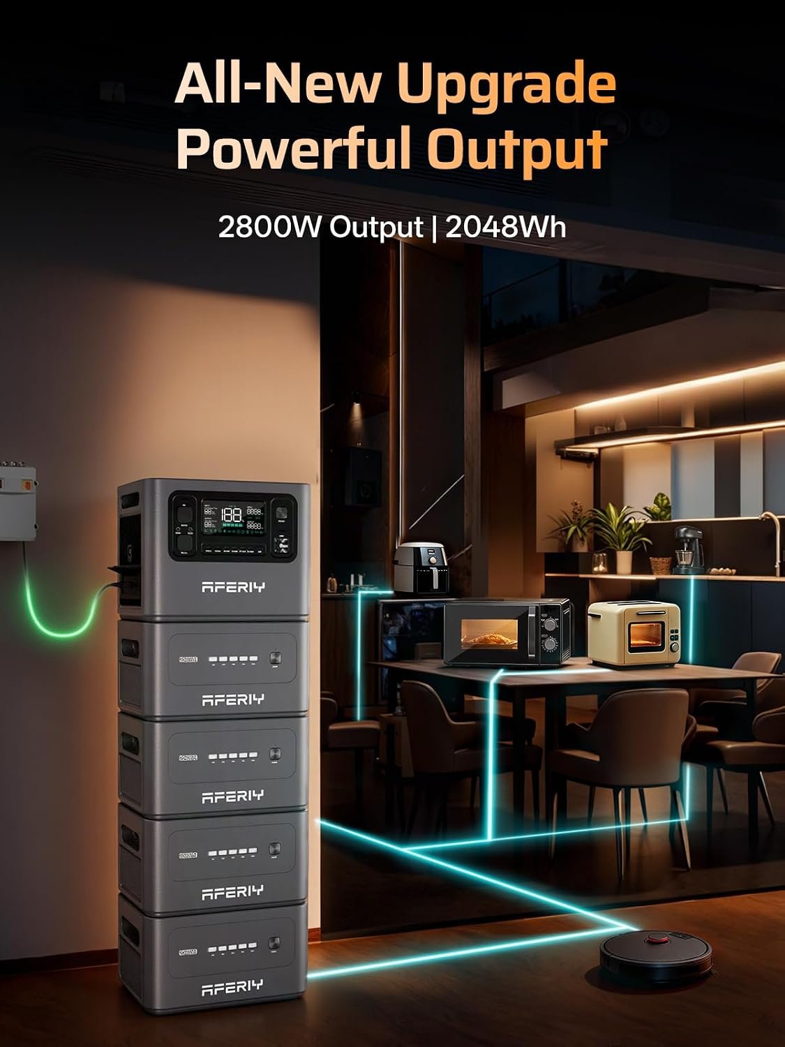 AFERIY P280 Portable Power Station 2800W (Peak 5600W) UPS Solar Generator - Image 2