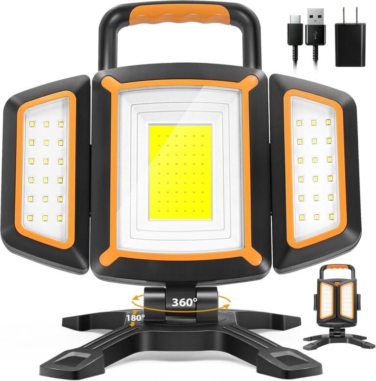 TRESDA 3000LM Rechargeable Work Light, Magnetic LED, Foldable & Portable