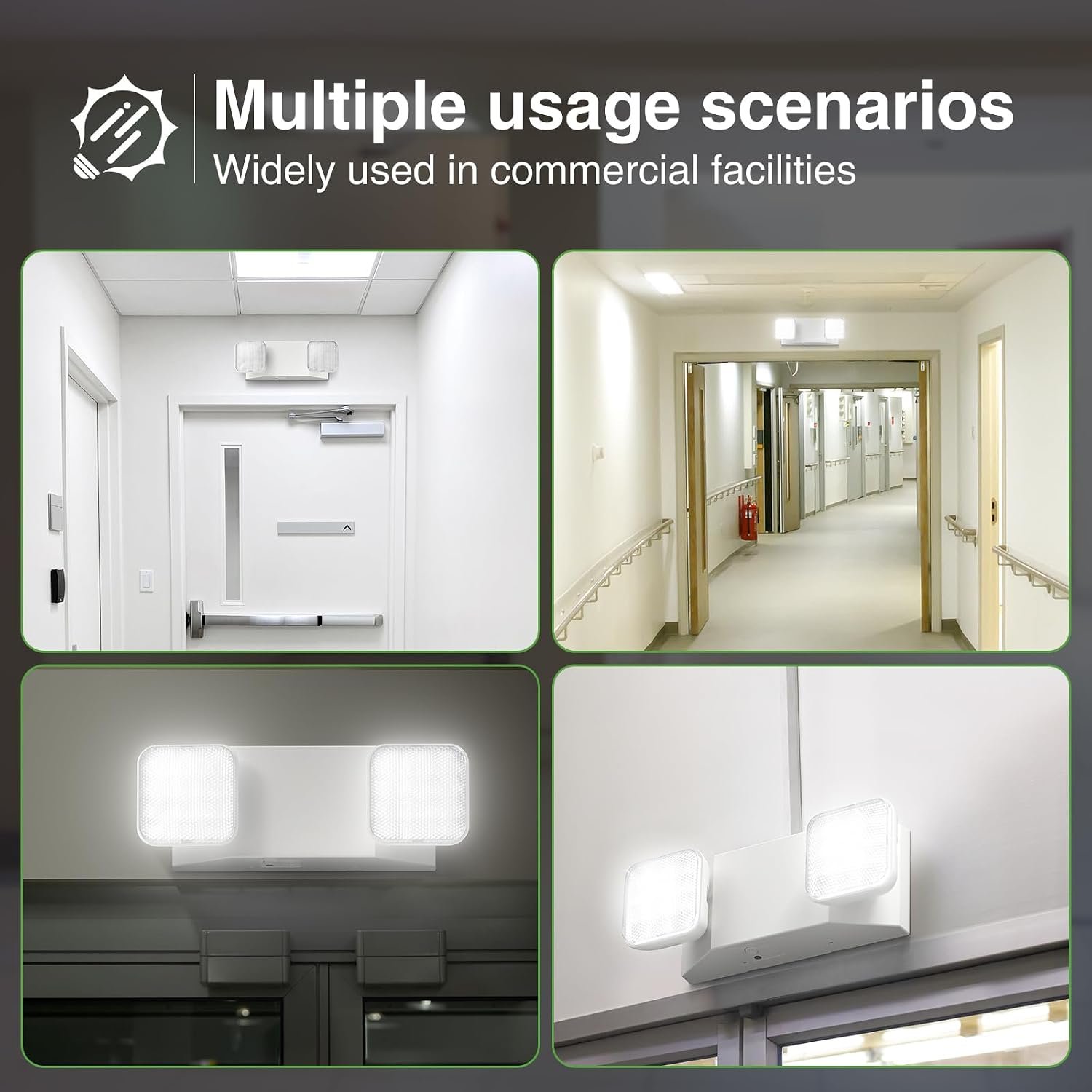 FREELICHT 4 Pack Emergency Lights for Business, Square Heads, 90min Battery - Image 8