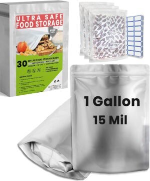 30 Mylar Bags for Food Storage 1 Ga...