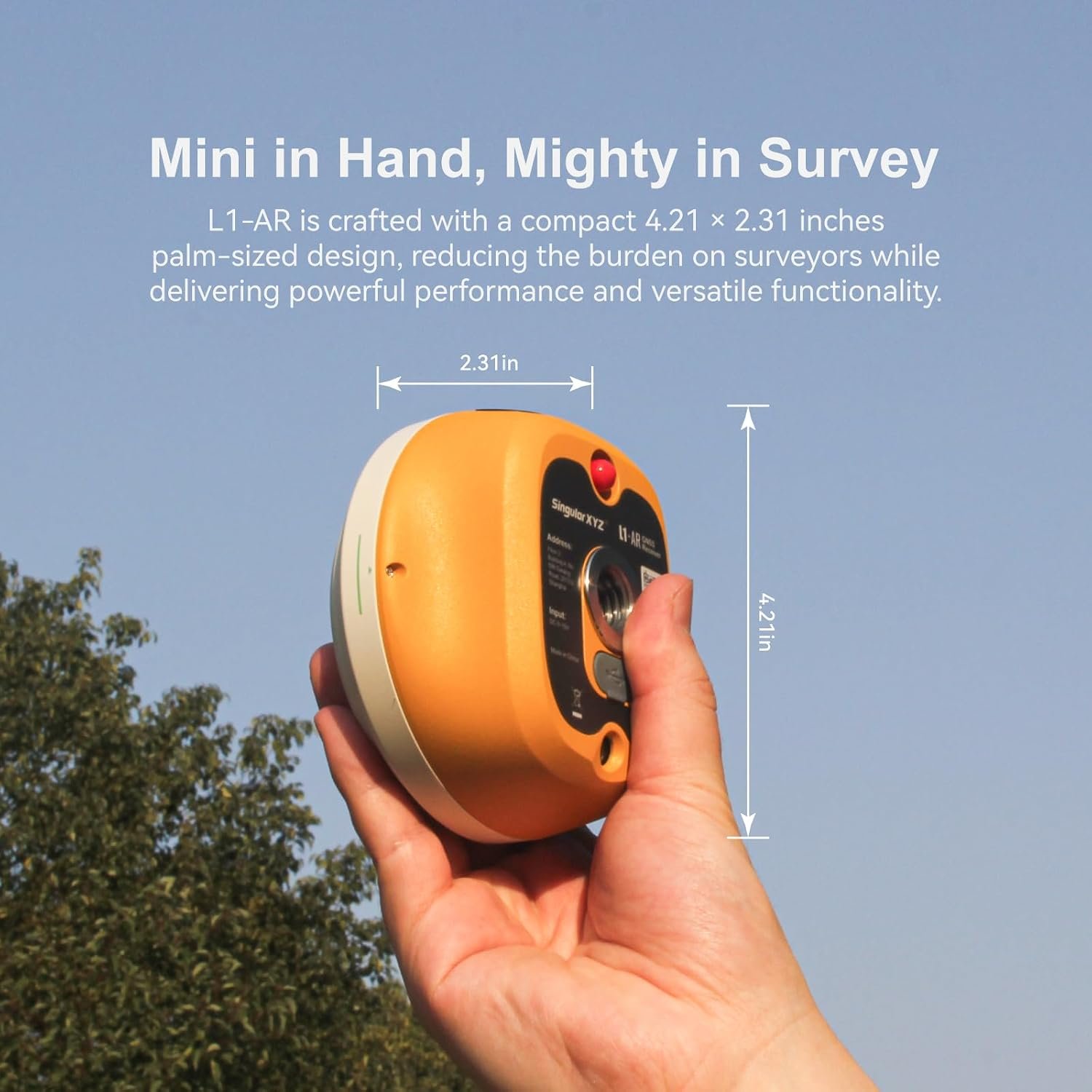 L1-AR GNSS RTK Base+Rover – RTK GPS Handheld Collector with Software & Visual Stakeout with Camera, Global Shutter with 2 MP, 2cm Accuracy, 120° Tilt Survey | Professional Support - Image 9