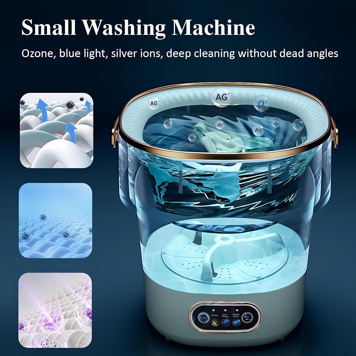 Portable Washing Machine,Mini Washer -20L Upgraded With Spin Basket,Small Clothes Folding Washing Machine Of Underwear, Baby And Small Clothes,Suitable For Home Apartments Dormitories, Hotels Beige - Image 2