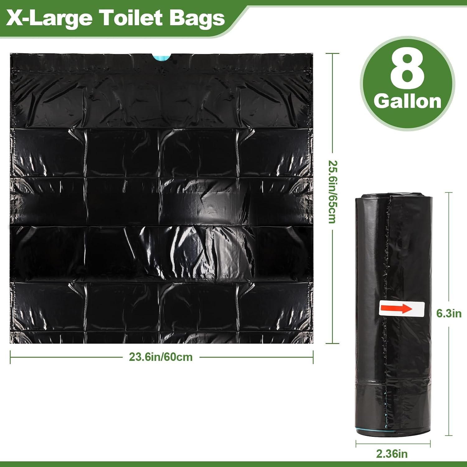50 Pack Camping Toilet Bags, 8 Gallon Portable Toilet Bags - Image 4