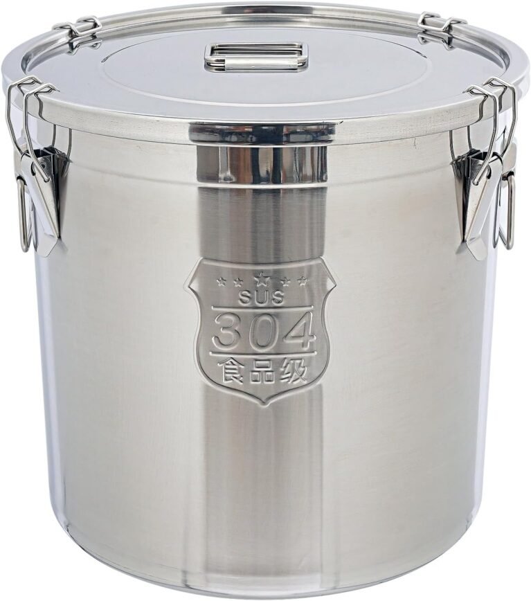 DYNAMI 12.7Gal 304 Stainless Steel Rice Storage Container 40-90Lbs