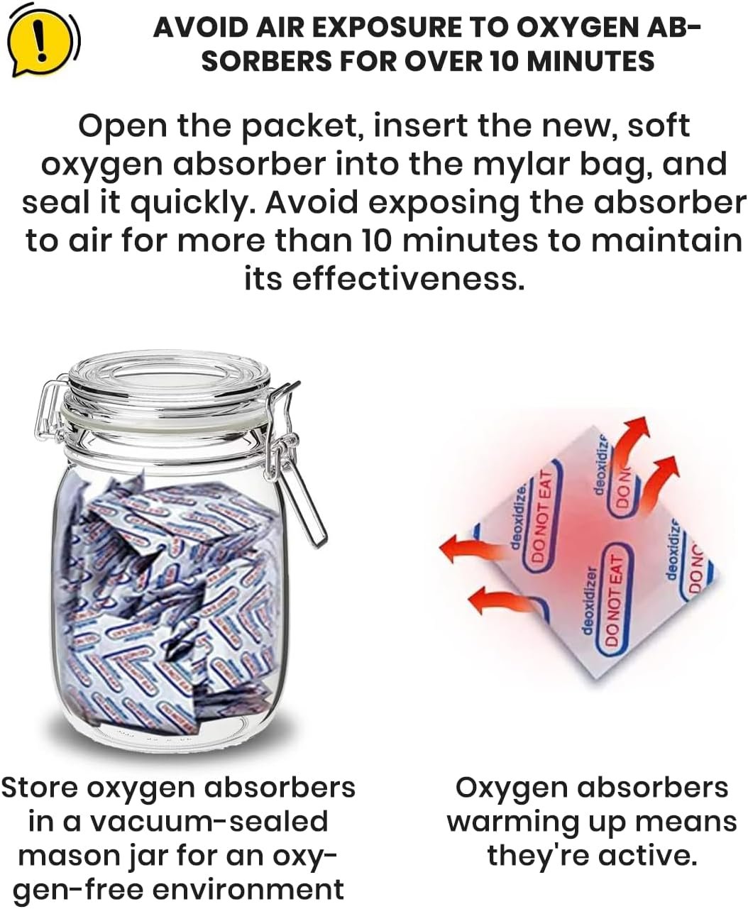 30 Mylar Bags for Food Storage 1 Gallon - Extra Thick 15 Mil - Long Term & Food Grade - Mylar Bags with Oxygen Absorbers 400cc- Zipper, Resealable, Stand-up Gousset - Bolsas Mylar con Abosrbentes - Image 6