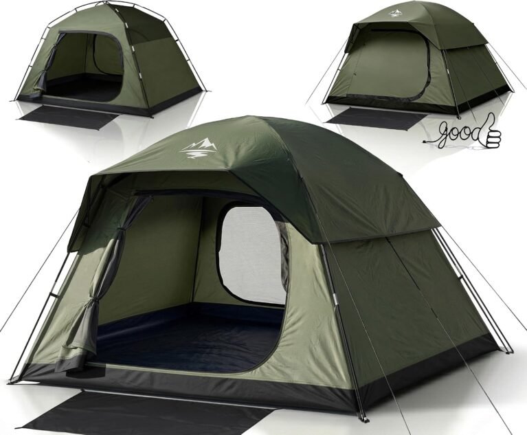 Purebox Tent 4 Person Tents for Camping with 2 Doors & Rainfly
