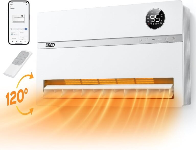 DREO Smart Wall Heater, 1500W Space Heater for Bedroom, White, Standard