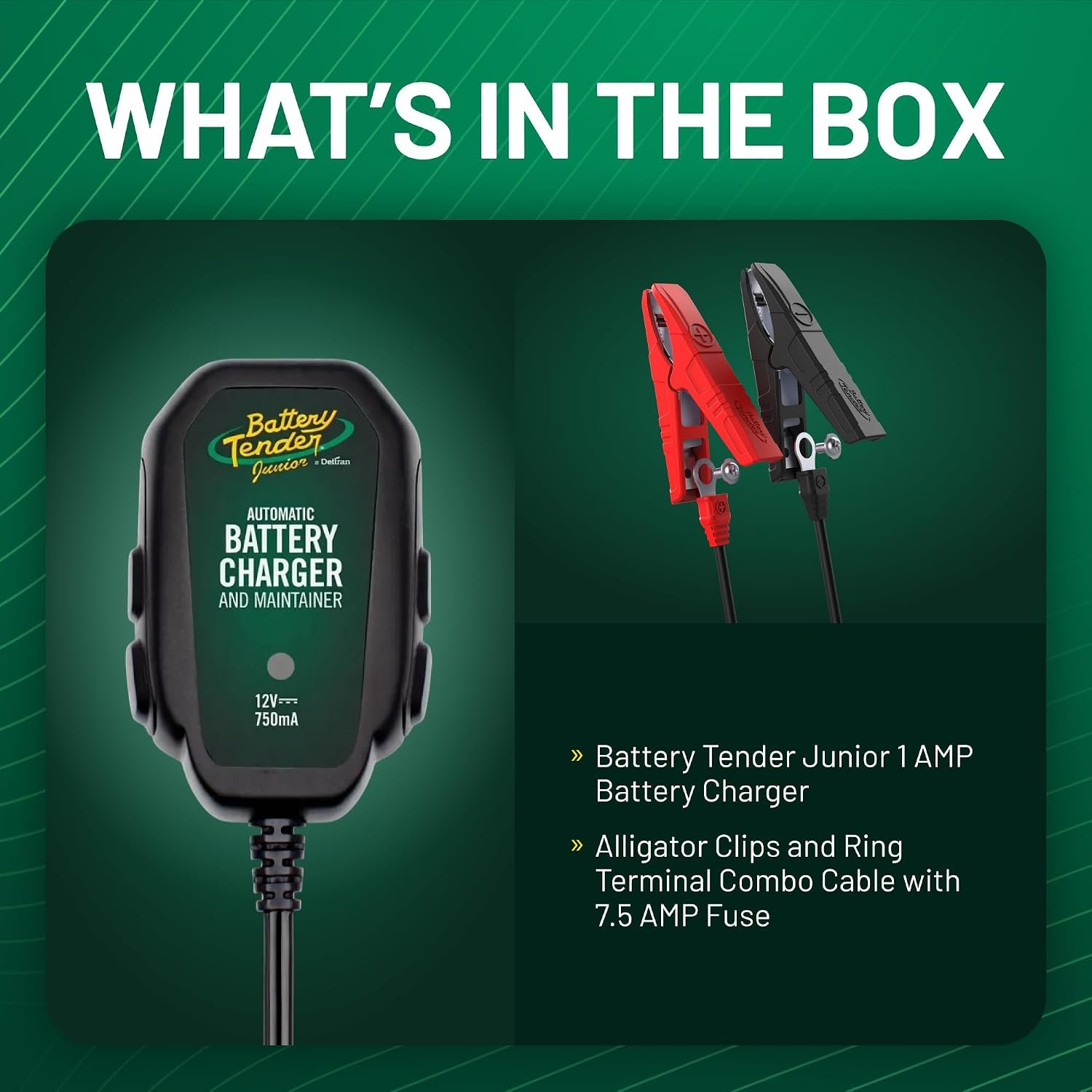 Battery Tender Junior 12V, 800mA Battery Charger and Maintainer for Lead Acid and Lithium Batteries - Switchable Battery Charger for Powersports - 022-0199-DL-WH - Image 11