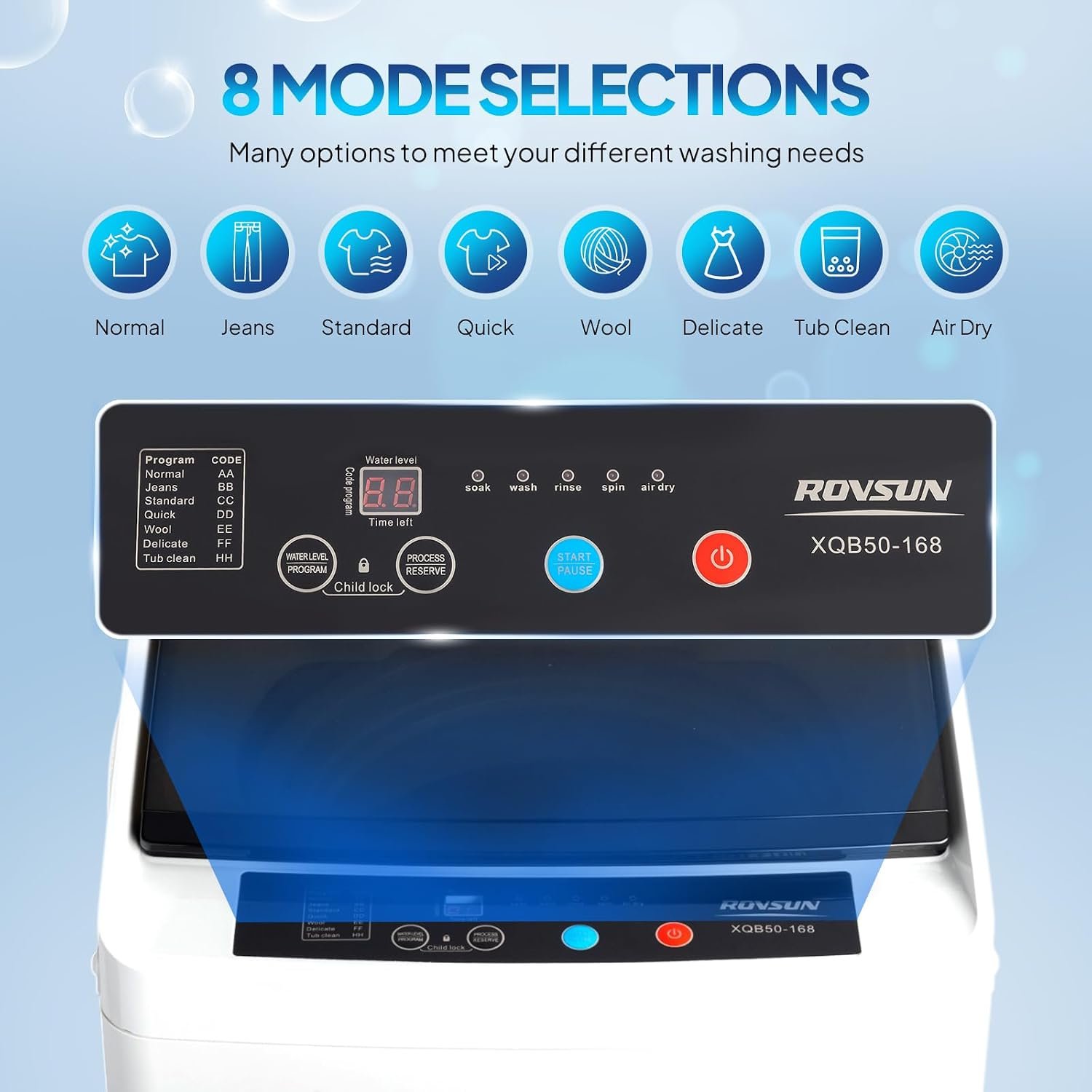ROVSUN 17.8LBS Fully Automatic Portable Washing Machine with Drain Pump - Image 3