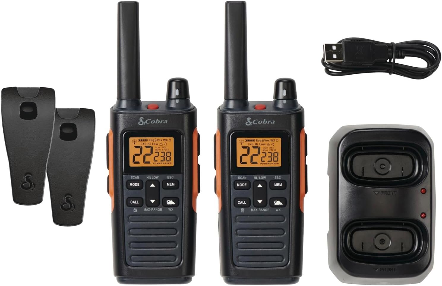 Cobra RX680 Walkie Talkies (2-Pack), IP54 Water Resistant Design