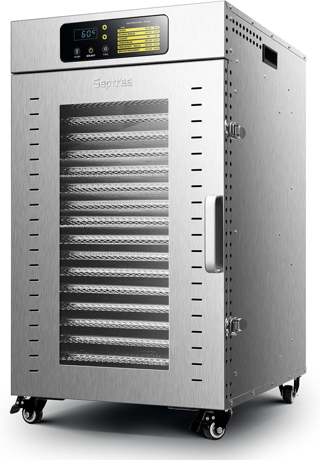 Commercial Food Dehydrator 18 Trays, 2000W Large Capacity 34.42ft² Food Dryer Machine for Jerky, Meat, Fruit, Herbs, Full Stainless Steel Industrial Dehydrater Biltong Maker
