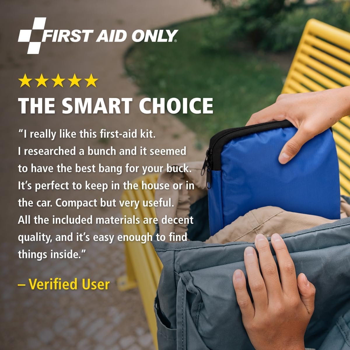 First Aid Only 298 Piece All-Purpose Emergency First Aid Kit for Home, Office, Car, Apartment, Dorm, and Camping, Travel-Friendly Compact Pouch Fits in Backpacks, Suitcases, Cabinets, and Drawers - Image 9