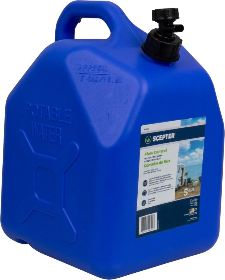 Scepter Flow Control 5 Gal Water Jug w/Spigot, 18.8L Leak-Proof Water Can