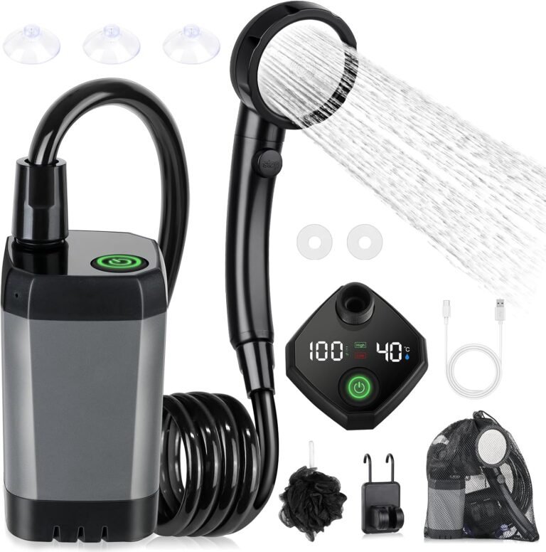 Spopal Portable Shower for Camping, [Long-Lasting] 6000mAh Rechargeable