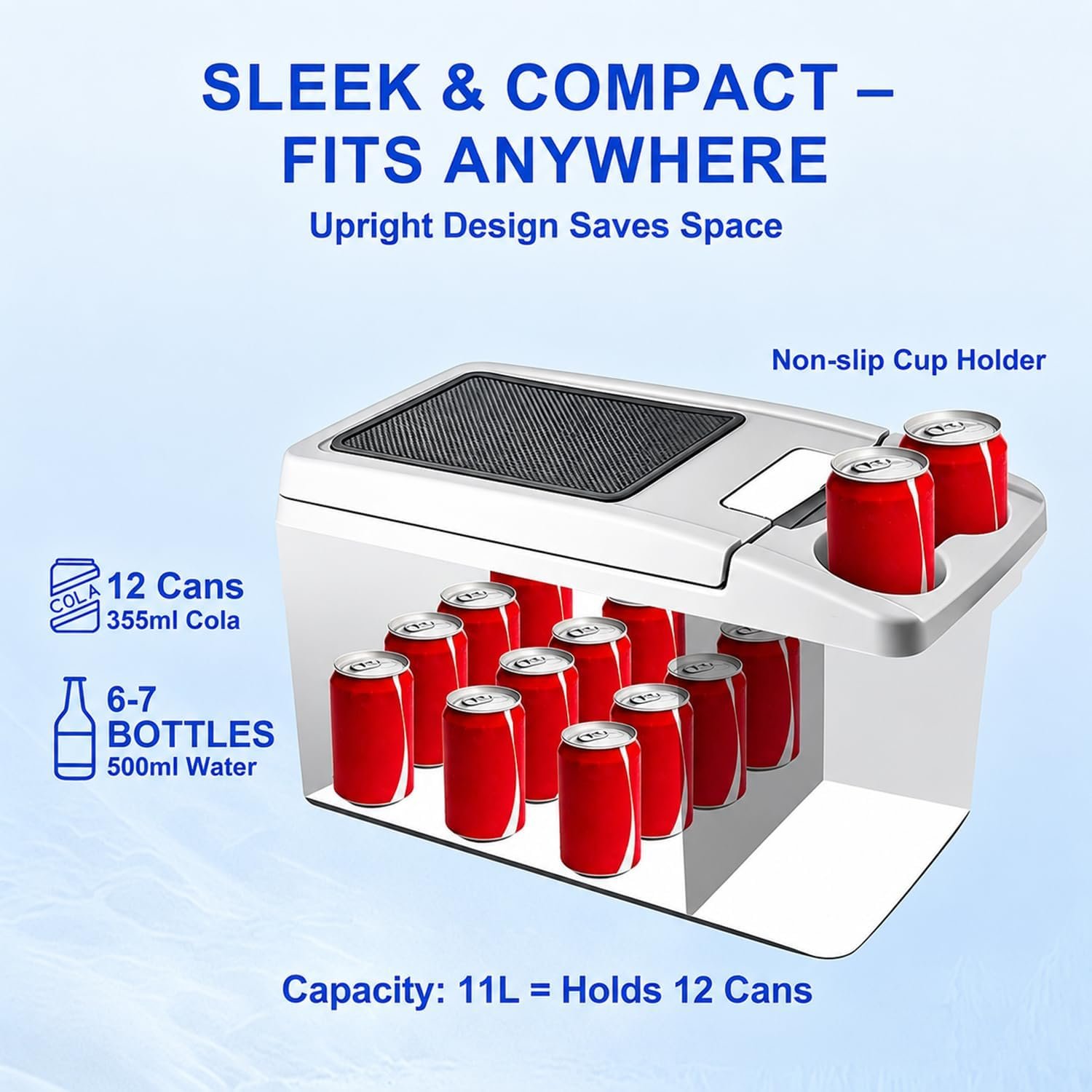11L/Quart Electric Cooler & Warmer - Portable Car Refrigerator 12 Volt DC Car Fridge with Dual-Temp Control Car Fridge 12V Refrigerator for Camping, Travel & Road Trips,RV, Boat - Image 3