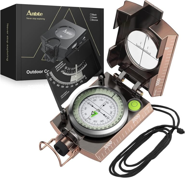 Anbte Hiking Compass, IP65 Waterproof Metal Compass for Camping Navigation