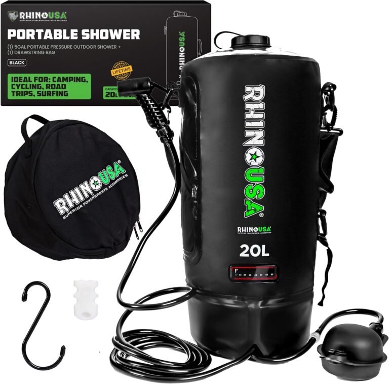 Rhino USA Portable Solar Camp Shower - 5 Gal/20L for Camping & Overlanding