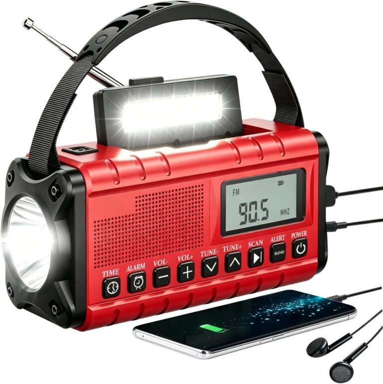 10000mAh/37000mWh Emergency Radio-Weather Radio Portable AM FM Auto Scan