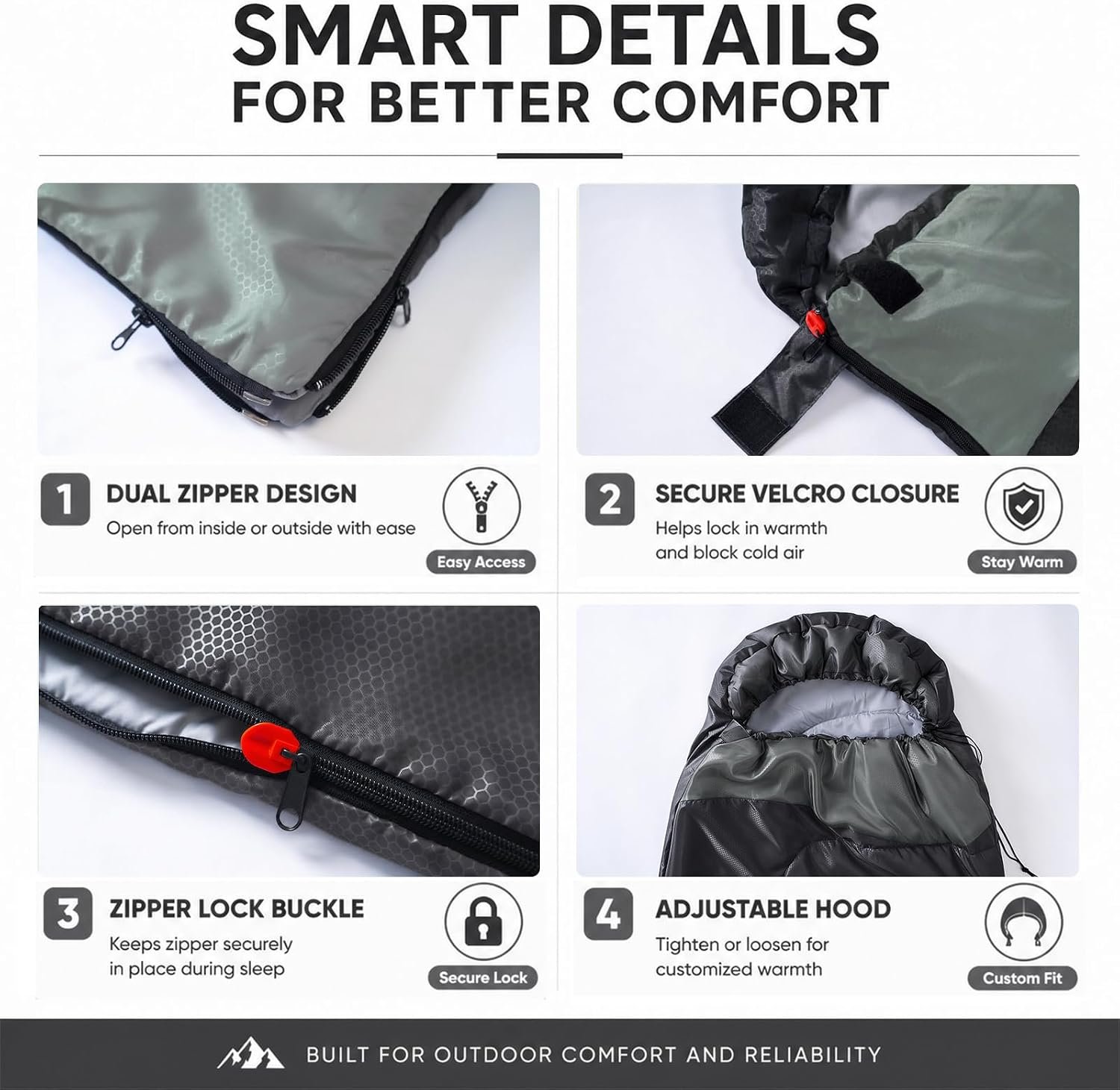 Sleeping Bags for Adults & Kids - Lightweight Camping Sleeping Bag - Image 5