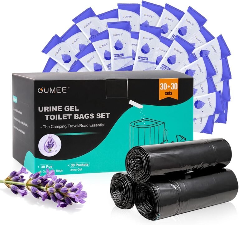 Lavender 30 Portable Toilet Bags with 30 Poo Gel Set, 8 Gallon
