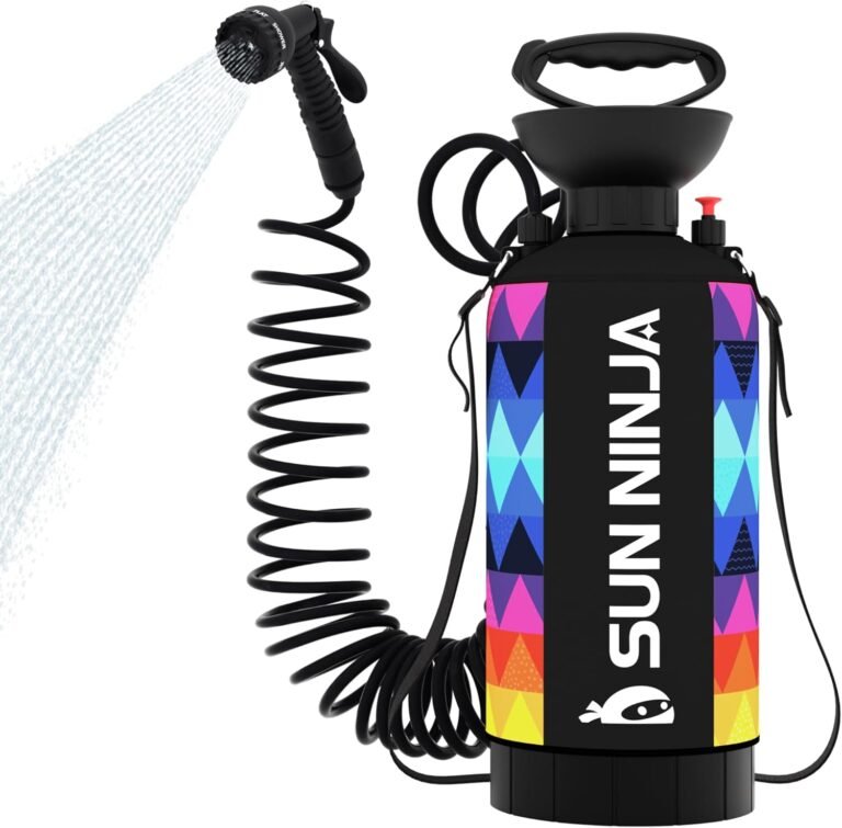 SUN NINJA Portable Shower, Camping Shower with 7 Mode Shower Head