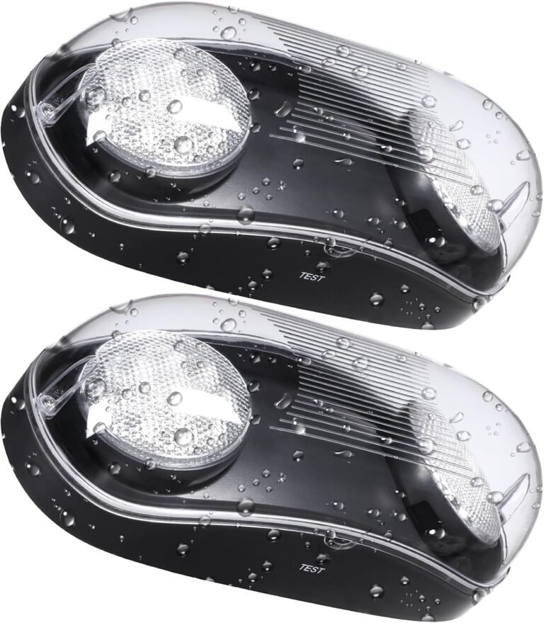 LEONLITE 2-Pack Wet Location LED Emergency Lights IP65 Waterproof Black