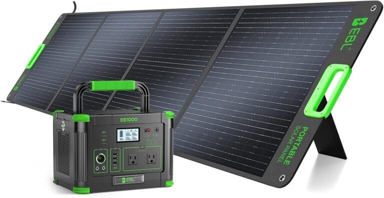 EBL 1000W Portable Power Station with 200W Portable Solar Panel