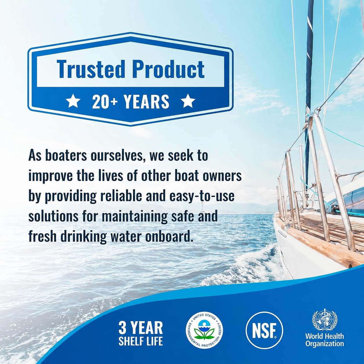 Aquatabs Water Purification Tablets for Drinking - 100 Tablets + 2 Chlorine Test Strips - Water Purifier Starter Kit - for Boat and RV Tanks - By Aquamarine Water Solutions - Image 9