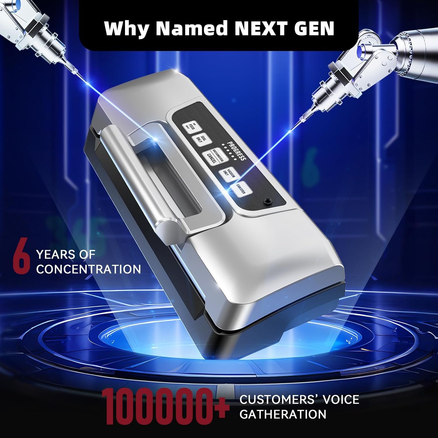 Next Gen Vacuum Sealer Machine, Potane Double Pump Food Vacuum Saver With Smart Visual Status System, Full Auto/Manual Functions, Built-in Safety Cutter&Guided Seal Bar, Start Kit Bags to Seal a Meal - Image 2