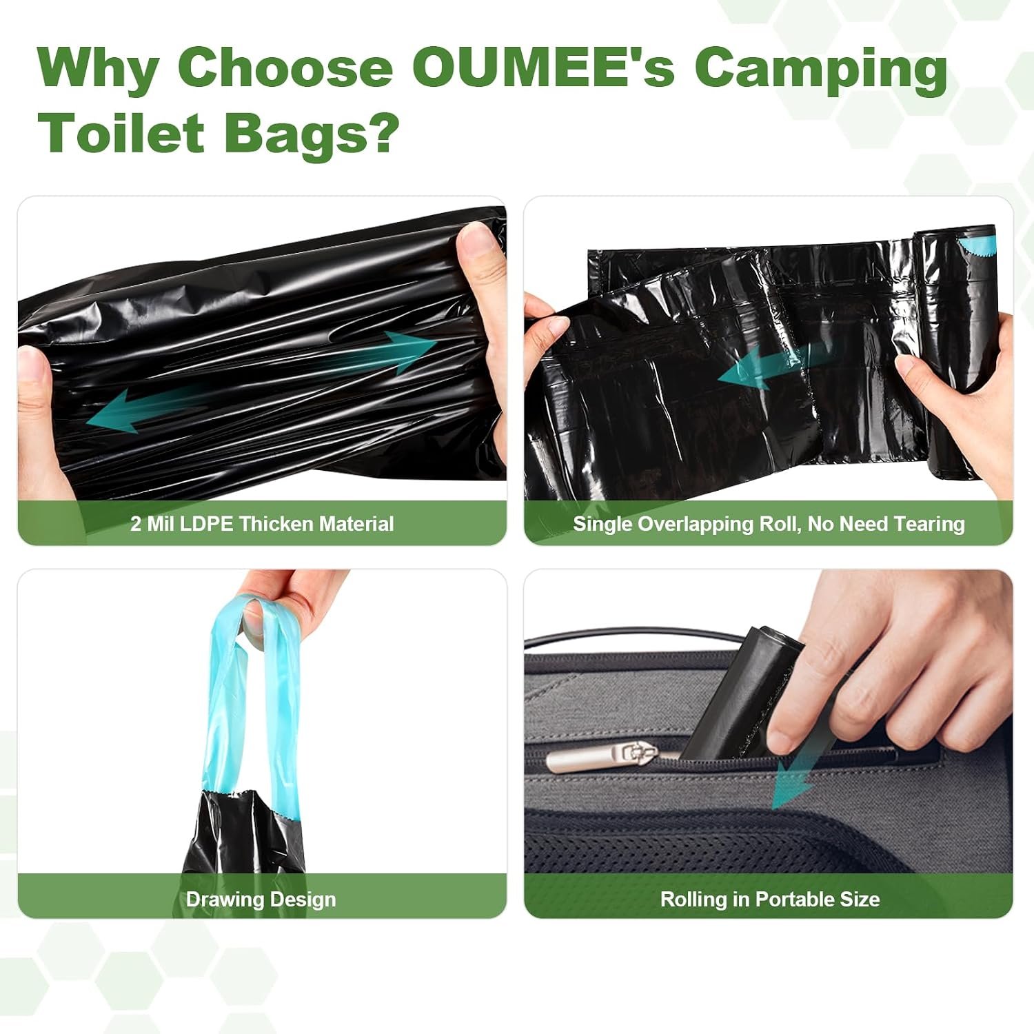 50 Pack Camping Toilet Bags, 8 Gallon Portable Toilet Bags - Image 5