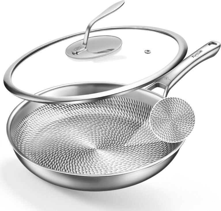 Titanium Pans for Cooking, 12" Titanium Pro Pan, Non-Stick Frying Pan with Lid, PFAS/PFOA/PTFE-Free, Dishwasher & Oven Safe, Compatible with Gas Stoves and Induction Cooktops
