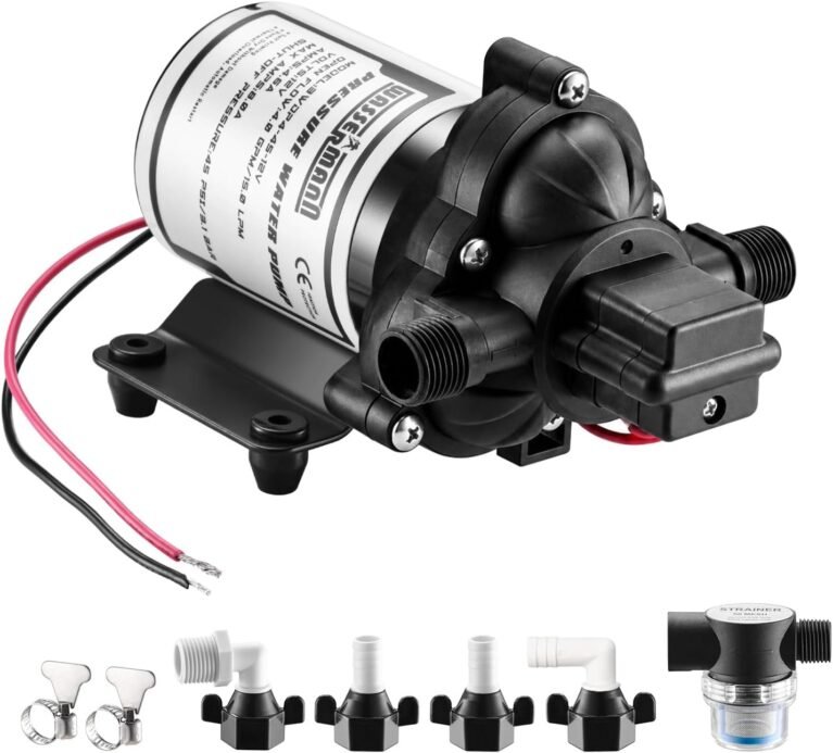 WASSERMANN RV Pump, 12V Self-priming RV Water Pressure Pump 4.0GPM 45PSI with Pressure Switch, for RV Marine Camping Yacht Garden, 12Volt DC Fresh Water Pumps RV Water Pump 2088-554-144 Replacement